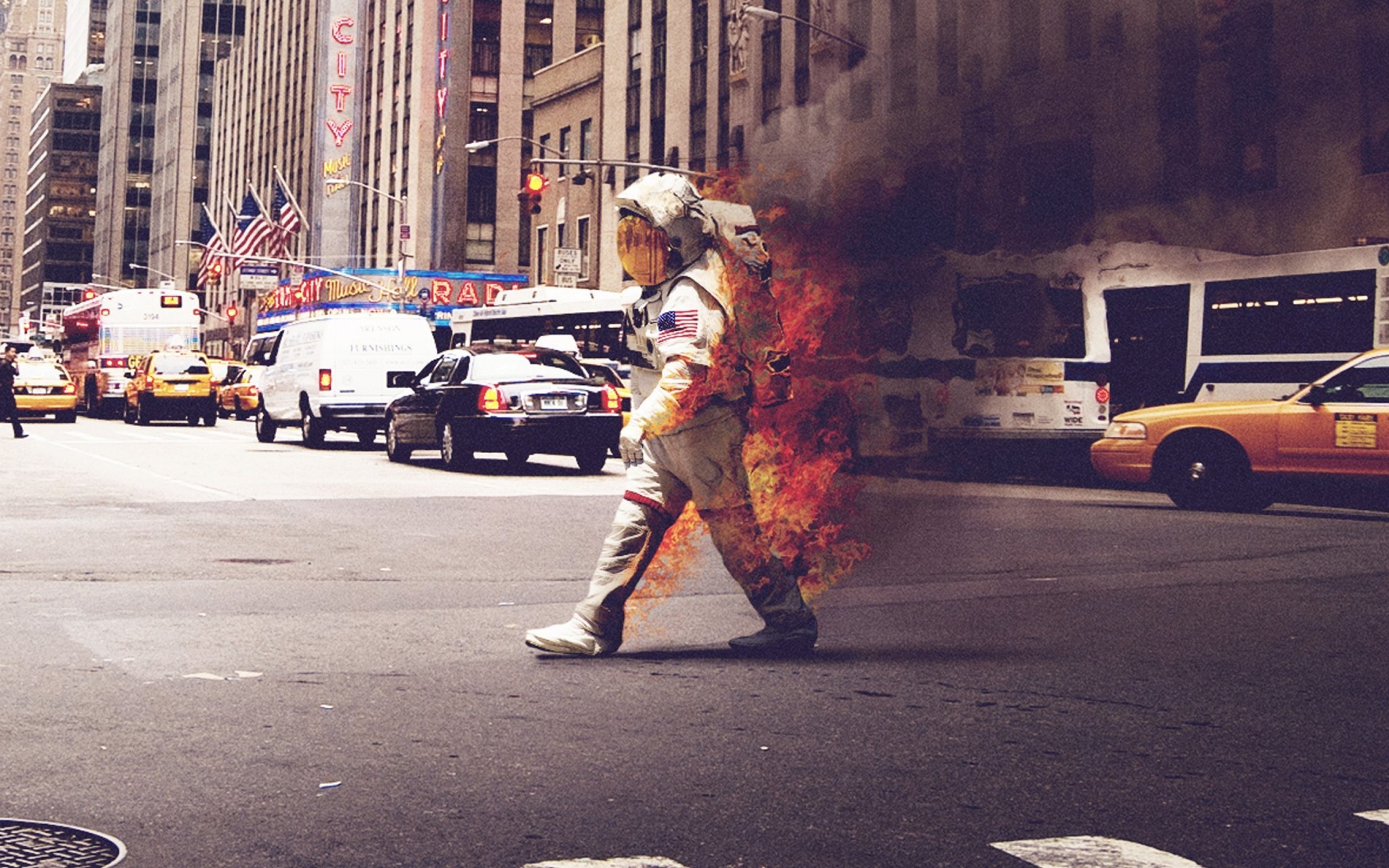 astronaut-on-fire-walking-on-the-street-digital-art-hd-wallpaper-2560x1600-2170